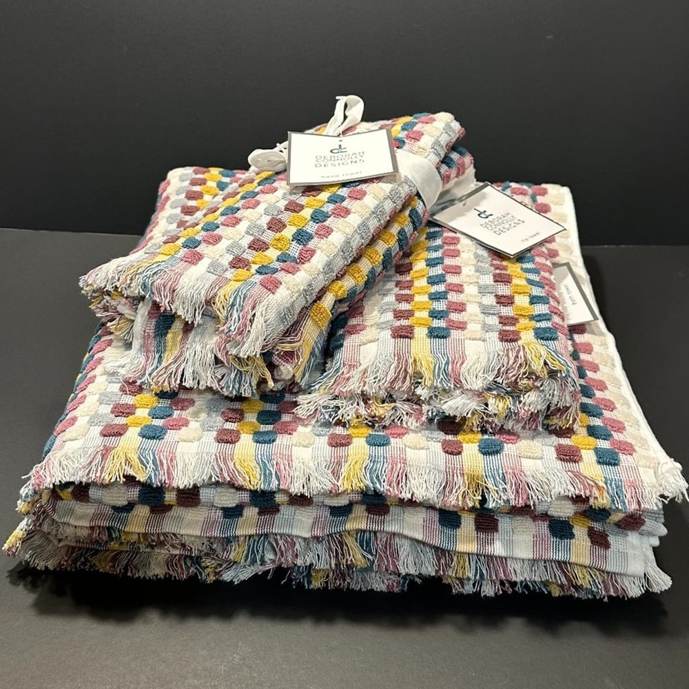 new deborah connoly cotton bath towels set - 6 pc - 2 bath 2 hand and 2 finger